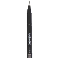 Artline 200 Fine Tip Pen 0.4Mm Black Box Of 12 Of One Colour
