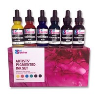 ART SPECTRUM ARTISTS PIGMENTED INK BOXED SET OF 6 ASSORTED COLOURS 50ML BOTTLES