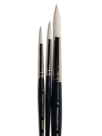 Neef Brush Masters Point White Taklon Series 2018 Size 2 Pkt Of 10