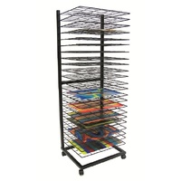 Drying Rack Sliding 24 Tray Unit, W950Xd600Xh1730 48Kg On Heavy Duty Castors
