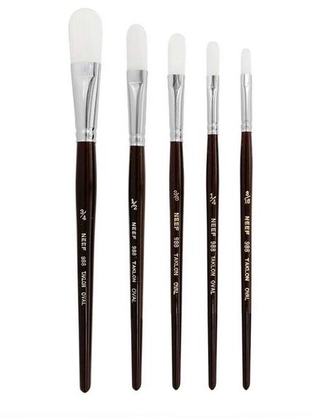 Neef Brush Series 988 White Taklon Long Filbert 1/8 Inch 3Mm