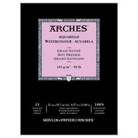 Arches Watercolour Pad 185Gsm A4 Smooth 15 Sheets