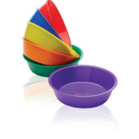 PLASTIC BOWLS 150MM DIAMETER PACKET OF 6 BRIGHT COLOURS
