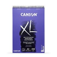Canson White Drawing & Art Book Xl Range 300Gsm Pad 15 Sheets Xl Mix Media A2