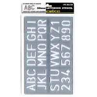 CELCO HARD PLASTIC STENCIL SHEET 20MM CAPITOLS & NUMBERS