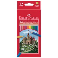 FABER-CASTELL CLASSIC RED RANGE COLOURED PENCILS BOX OF 12 ASSORTED COLOURS