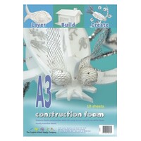 CONSTRUCTION FOAM WHITE A3X5MM THICK PACKET OF 10