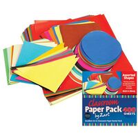 CLASSROOM PAPER PACK 400PCS ASSORTED SHAPES AND COLOURS