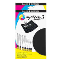 SYSTEM 3 ACRYLIC PALETTE KNIFE SET OF 7 IN A WALLET 
