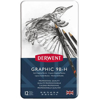 DERWENT GRAPHIC PENCIL SETS, SKETCHING TIN OF 12 ASSORTED DEGREES