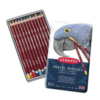 Derwent Artists Pastel Pencils Tin Of 12 Assorted Colours