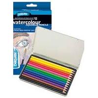 DERIVAN WATERCOLOUR PENCILS TIN OF 12