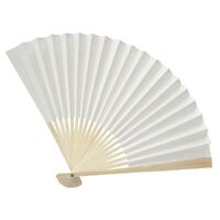 FOLDING FAN 225MM LONG RICE PAPER WITH BAMBOO FRAME
