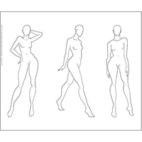 Fashion Croquis A3 2 Designs Drawing Template