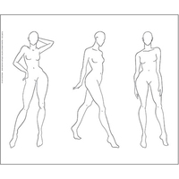 FASHION CROQUIS A3 2 DESIGNS DRAWING TEMPLATE
