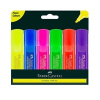 FABER-CASTELL TEXTLINERS HI LIGHTER WALLET OF 6 (YELLOW, ORANGE, PINK, GREEN, BLUE & RED)
