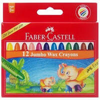 FABER-CASTELL GIANT WAX CRAYONS SET OF 12 ASSORTED