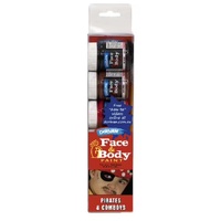 DERIVAN FACEPAINT SET COWBOYS AND PIRATES. 5 X 40ML PAINTS WITH BRUSHES & APPLICATOR