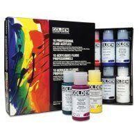 GOLDEN PRINCIPAL PROFESSIONAL FLUID ACRYLIC SET 10 X 30ML CYCLINDERS