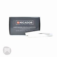 MICADOR COMPRESSED WHITE CHARCOAL BOX OF 12 STICKS