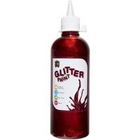 EDUCATIONAL COLOURS GLITTER PAINT 500ML RED