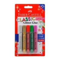 FABER-CASTELL GLITTER GLUE SET A 5 X 10ML TUBES