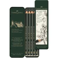 Faber Castell 9000 Graphite Pencils Jumbo Set Of 5,1 Each Hb,2B,4B,6B & 8B