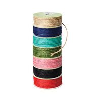 JUTE TWINE ASS PACK. 7 COLOURS NATURAL,PINK,RED,TEAL,OLIVE,DARK BLUE AND BLACK. 4MM X 4.8MTR ROLLS