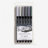 Lyra Aqua Brush Duo Grey Set 6 Pcs 