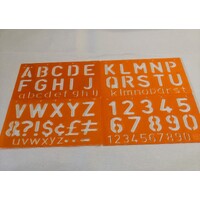 Lettering Stencil 4pce set of 50mm letters and numbers 