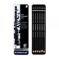 Staedtler Lumograph Pencils Black Tin Of 6 Asstd Grades