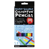 MICADOR COLOURFUN WATERSOLUBLE COLOURED PENCILS SET OF 12 ASSORTED COLOURS