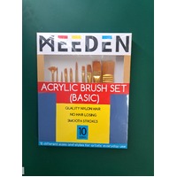 Meeden Premium Artists Acrylic Brush Set of 10 in Zippered Case 