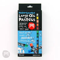 MICADOR OIL PASTELS LARGE WATER SOLUBLE BOX OF 12 ASSORTED COLOURS
