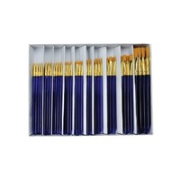 ROYAL LANGNICKLE TAKLON BRUSH BLUE SET OF 120. 12 of each round 000000135 flat 5/8 shaders 2610