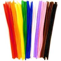 PIPE CLEANERS THICK 12MM X 30CM PACKET OF 100 ASSORTED COLOURS
