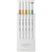Uni Emott Fineliner 0.4Mm 5 Piece Wallet No.6