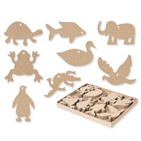 PAPIER MACH WILDLIFE CLASS PACK OF 80 8 X 11CM 7 DESIGNS IN STORAGE BOX