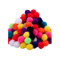 POM POMS 25MM PACKET OF 100 ASSORTED COLOURS