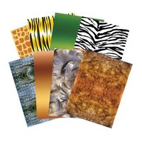 PRINTED PATTERN PAPER A4 PACKET OF 40 WILD ANIMALS