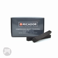MICADOR COMPRESSED CHARCOAL BOX OF 12 STICKS