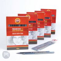Koh-I-Noor Progresso Woodless Graphite Pencils Box Of 12