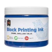 EDUCATIONAL COLOURS WATERBASED BLOCK PRINTING INK 250ML BLUE