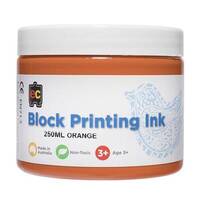 EDUCATIONAL COLOURS WATERBASED BLOCK PRINTING INK 250ML ORANGE