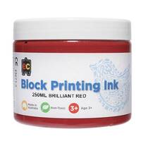 EDUCATIONAL COLOURS WATERBASED BLOCK PRINTING INK 250ML RED