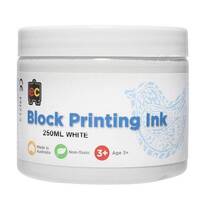 EDUCATIONAL COLOURS WATERBASED BLOCK PRINTING INK 250ML WHITE