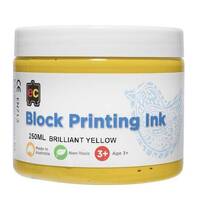EDUCATIONAL COLOURS WATERBASED BLOCK PRINTING INK 250ML YELLOW