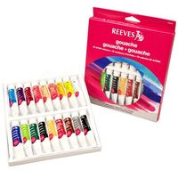 REEVES STUDENT QUALITY GOUACHE SET 18 X 10ML ASSORTED COLOURS