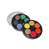 KOH-I-NOOR WATERCOLOUR DISC SET OF 12 ASSORTED BASIC COLOURS BLACK TRAY