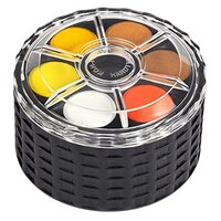 KOH-I-NOOR WATERCOLOUR DISC SET OF 36 ASSORTED BASIC COLOURS BLACK TRAY